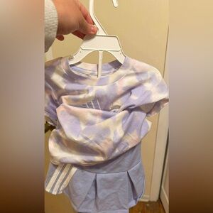 Girls Adidas Soft Pastel 2 piece set - t shirt and skirt